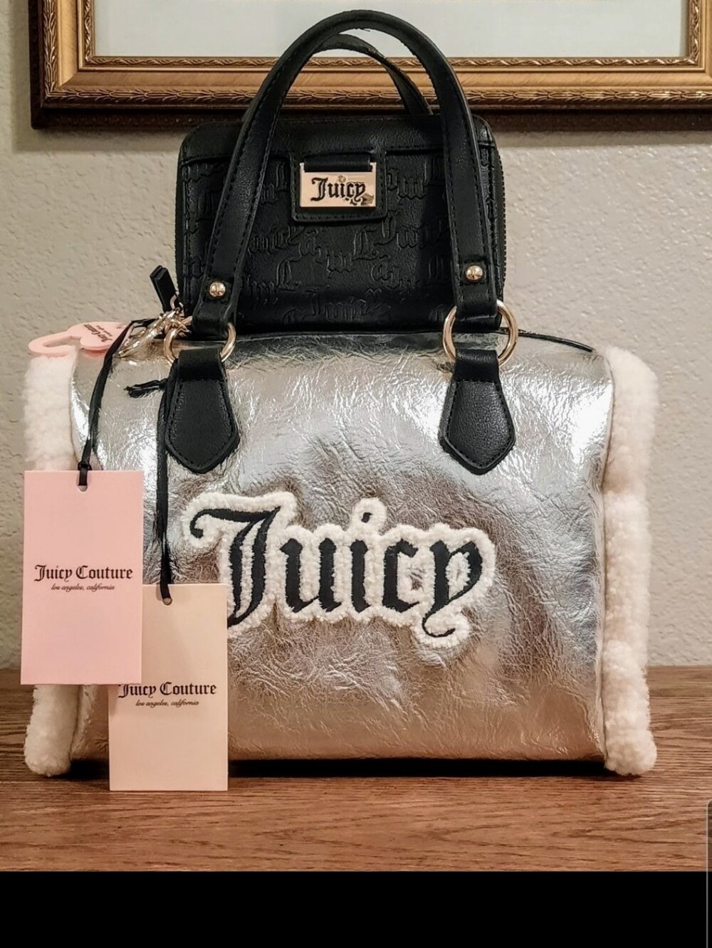 NWT JUICY COUTURE "SHEAR GENIUS" SATCHEL TWO PIECE SET